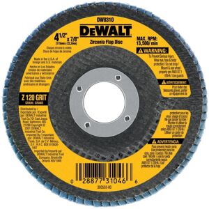 DEWALT DW8310 4-1/2"""" x 7/8"""" 120 Grit Zirconia Angle Grinder Flap Disc DEWALT DW8310 4-1/2"""" x 7/8"""" 120 Grit Zirconia Angle Grinder Flap Disc