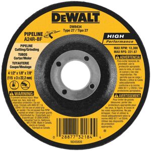 DEWALT DW8435 4-1/2-Inch by 1/8 Inch by 5/8-Inch -11 Pipeline Cutting/Grinding W DEWALT DW8435 4-1/2-Inch by 1/8 Inch by 5/8-Inch -11 Pipeline Cutting/Grinding W