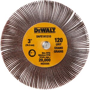 DEWALT Flap Wheel 3-Inch x 1-Inch x 1/4-Inch HP 120-Grit (DAFE1H1210) DEWALT Flap Wheel 3-Inch x 1-Inch x 1/4-Inch HP 120-Grit (DAFE1H1210)