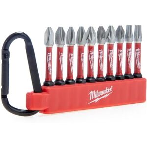 Milwaukee - Shockwave Impact Duty Screwdriver Bit Carabiner Set 10 Piece, Variet Milwaukee - Shockwave Impact Duty Screwdriver Bit Carabiner Set 10 Piece, Variet