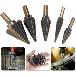 Unbranded 5pcs Hss Cobalt Hole Large Metal Step Drill Bit Set Titanium Cutter Cone 50 Size Unbranded 5pcs Hss Cobalt Hole Large Metal Step Drill Bit Set Titanium Cutter Cone 50 Size