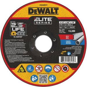 DEWALT DWA8951F T1 XP CER Fast Cut-Off Wheel 4-1/2"""" x 0.045"""" x 7/8"""" DEWALT DWA8951F T1 XP CER Fast Cut-Off Wheel 4-1/2"""" x 0.045"""" x 7/8""""