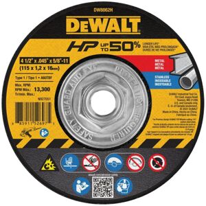 DEWALT DW8062H 4-1/2"""" X .045"""" X 5/8""""-11 HP Type 1 Cutting Wheel DEWALT DW8062H 4-1/2"""" X .045"""" X 5/8""""-11 HP Type 1 Cutting Wheel