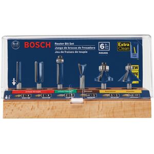 Bosch RBS006 6-Piece Carbide Router Bits Set - Storage Case for Straight, Decorative Edging Bosch RBS006 6-Piece Carbide Router Bits Set - Storage Case for Straight, Decorative Edging