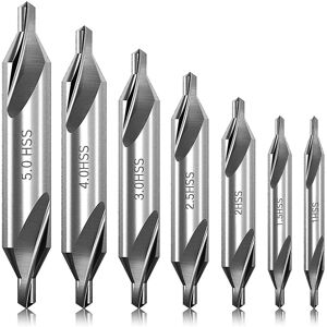 Kikidex (As show, One size) 7 Pcs Center Drill Bits Set 60-degree Angle Center Drill Com Kikidex (As show, One size) 7 Pcs Center Drill Bits Set 60-degree Angle Center Drill Com