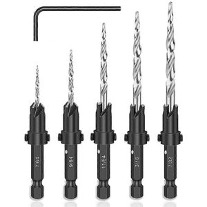 Unbranded (As show, One size) 5Pcs 1/4 Inch Hex Shank Chamfer Countersink Drill Bits HSS W Unbranded (As show, One size) 5Pcs 1/4 Inch Hex Shank Chamfer Countersink Drill Bits HSS W