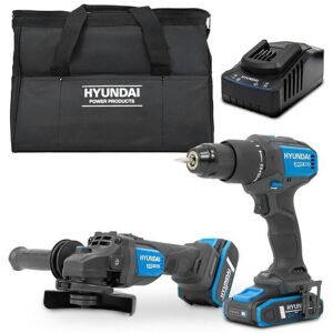 Hyundai S02-FTB Cordless Hammer Drill and Angle Grinder Brushless Kit Hyundai S02-FTB Cordless Hammer Drill and Angle Grinder Brushless Kit