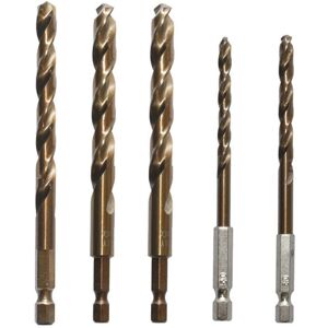 Unbranded (As show, One size) 5 Pieces High Speed Steel Twist Drill Bits 5/6/8/10/12mm for Unbranded (As show, One size) 5 Pieces High Speed Steel Twist Drill Bits 5/6/8/10/12mm for
