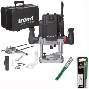 Trend T12ELK 110V Variable Speed Plunge Router Soft Start 2100W X2 C153 Cutters Trend T12ELK 110V Variable Speed Plunge Router Soft Start 2100W X2 C153 Cutters