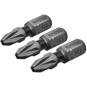 Faithfull - Pozi Impact Screwdriver Bits PZ2 x 25mm (Pack 3) Faithfull - Pozi Impact Screwdriver Bits PZ2 x 25mm (Pack 3)