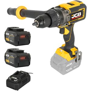 JCB Pro Cordless Combi Drill Set 2 5ah Batteries & Charger 18v 160Nm Auxiliary H JCB Pro Cordless Combi Drill Set 2 5ah Batteries & Charger 18v 160Nm Auxiliary H