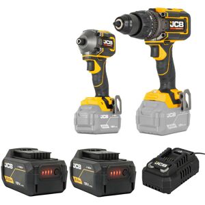JCB Pro Cordless 160 Nm Combi Drill & 230 Nm Impact Driver 2 5Ah Batteries Charg JCB Pro Cordless 160 Nm Combi Drill & 230 Nm Impact Driver 2 5Ah Batteries Charg