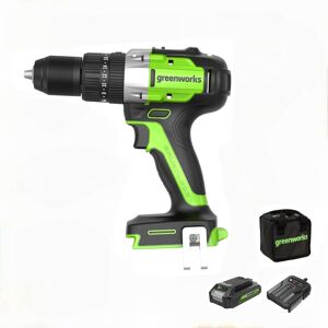 GREENWORKS GD24DD60K2 Brushless Power Drill - 60Nm, 0-1750 RPM, 2-Speed GREENWORKS GD24DD60K2 Brushless Power Drill - 60Nm, 0-1750 RPM, 2-Speed