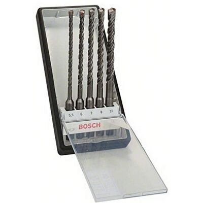 Bosch 2607019929 SDS Plus-5 Masonry Drill Bit Set - 5.5mm/10mm, 5 Pcs Bosch 2607019929 SDS Plus-5 Masonry Drill Bit Set - 5.5mm/10mm, 5 Pcs