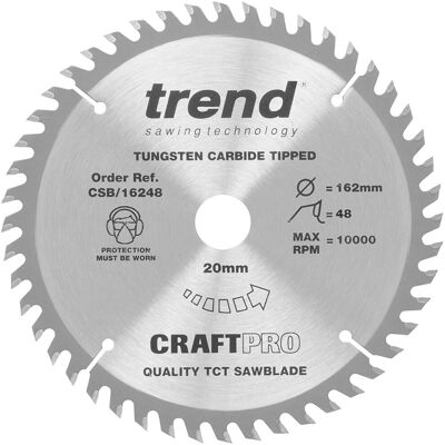 Trend CSB/16248 Craft Pro Trimming Crosscut TCT Blade - Blade Trend CSB/16248 Craft Pro Trimming Crosscut TCT Blade - Blade