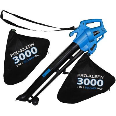 Pro-Kleen Corded Leaf Blower Garden Vacuum & Mulcher 2 x 35L Bag 6 Speed 3kW Pro-Kleen Corded Leaf Blower Garden Vacuum & Mulcher 2 x 35L Bag 6 Speed 3kW