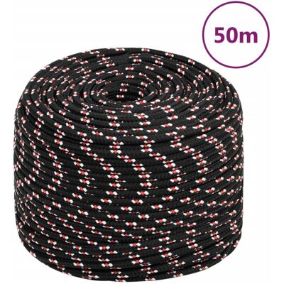 vidaXL Black and Red Marine Rope - 6 mm 50 m - Boat Line & Dock Coil vidaXL Black and Red Marine Rope - 6 mm 50 m - Boat Line & Dock Coil