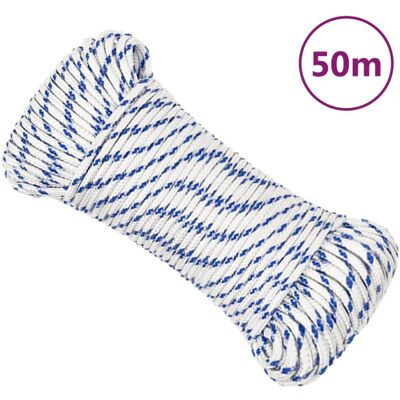 vidaXL Boat Rope White 4 mm 50 m Polypropylene - Boat Rope vidaXL Boat Rope White 4 mm 50 m Polypropylene - Boat Rope