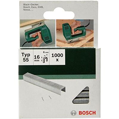 Bosch 2609255827 16mm Type 55 Narrow Crown Staples 1000 Staples Bosch 2609255827 16mm Type 55 Narrow Crown Staples 1000 Staples