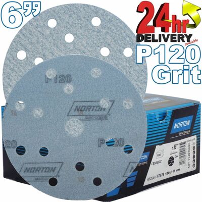 Symantec Norton Pro Plus P120 Grit 15 Hole - Sanding Discs Symantec Norton Pro Plus P120 Grit 15 Hole - Sanding Discs