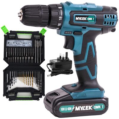 MYLEK - VCB - 18V - 128-Piece - Cordless Drill Kit MYLEK - VCB - 18V - 128-Piece - Cordless Drill Kit