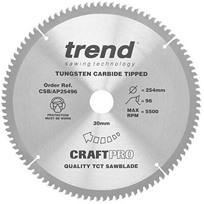 Trend TCT Worktop Sawblade - 260mm Diameter, 96 Teeth, 30mm Bore - Worktop Sawblade Trend TCT Worktop Sawblade - 260mm Diameter, 96 Teeth, 30mm Bore - Worktop Sawblade
