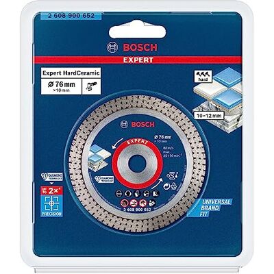 Bosch Professional 1x Expert HardCeramic 76 mm Diamond Cutting Disc (for Hard tiles, H Bosch Professional 1x Expert HardCeramic 76 mm Diamond Cutting Disc (for Hard tiles, H