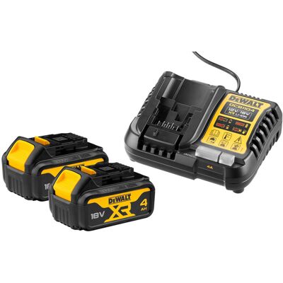 REFURBISHED DeWalt Battery And Charger 18V 2 x 4Ah Li-ion XR Fast Charging DCB1104M2-GB REFURBISHED DeWalt Battery And Charger 18V 2 x 4Ah Li-ion XR Fast Charging DCB1104M2-GB