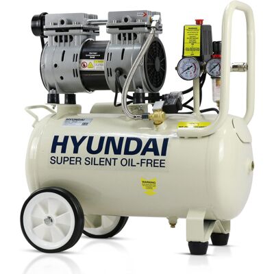 Hyundai 24L Oil-Free Low Noise Air Compressor, 750W / 1hp 5.2CFM 118psi Portable Hyundai 24L Oil-Free Low Noise Air Compressor, 750W / 1hp 5.2CFM 118psi Portable