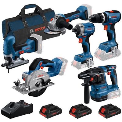 Bosch 6 Piece Combo Kit 18V Professional with 3 x ProCORE 4.0Ah Batteries, Charg Bosch 6 Piece Combo Kit 18V Professional with 3 x ProCORE 4.0Ah Batteries, Charg