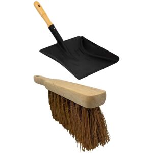 The Dustpan & Brush Store Heavy Duty Coal Shovel and Brush Set - 9 Inch Metal Hand Shovel with Wooden Hand The Dustpan & Brush Store Heavy Duty Coal Shovel and Brush Set - 9 Inch Metal Hand Shovel with Wooden Hand