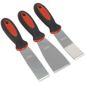 Loops 3 Piece Rigid Blade Scraper Set - Soft Grip Handle - 1.8mm Steel Scraper Blades Loops 3 Piece Rigid Blade Scraper Set - Soft Grip Handle - 1.8mm Steel Scraper Blades