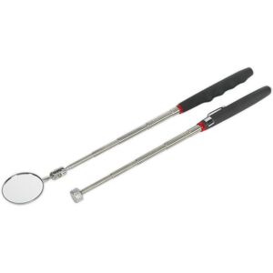 Loops 2 Piece Telescopic Magnetic Pick Up & Mirror Set - 50mm Mirror - 3.6kg Capacity Loops 2 Piece Telescopic Magnetic Pick Up & Mirror Set - 50mm Mirror - 3.6kg Capacity