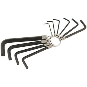 Loops 10 Piece Hex Key Set on Ring - Blackened Chrome Steel Allen Keys - 1.5mm to 10mm Loops 10 Piece Hex Key Set on Ring - Blackened Chrome Steel Allen Keys - 1.5mm to 10mm