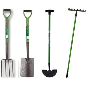 Caprican (Set of 4 Fork, Spade, Rake & Lawn Edge ) Garden Tools Lightweight Soft Plastic Caprican (Set of 4 Fork, Spade, Rake & Lawn Edge ) Garden Tools Lightweight Soft Plastic