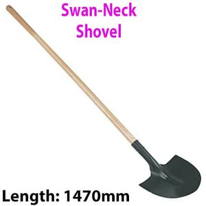 Loops Heavy Duty 1470mm Swan-Neck Shovel for Digging, Trenching & Garden Use Gravel- Loops Heavy Duty 1470mm Swan-Neck Shovel for Digging, Trenching & Garden Use Gravel-
