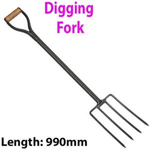 Loops Heavy Duty 990mm Digging 4 Prong Fork MYD Handle Muck Plant Garden Hay Landscape Loops Heavy Duty 990mm Digging 4 Prong Fork MYD Handle Muck Plant Garden Hay Landscape