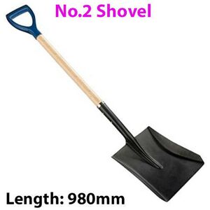 Loops Heavy Duty 980mm Square Mouth No.2 Shovel PYD Handle Garden Landscaping Tool Loops Heavy Duty 980mm Square Mouth No.2 Shovel PYD Handle Garden Landscaping Tool