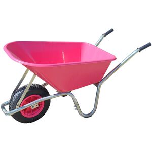Bristol Tool Company Pink Big Mucker 100L Wheelbarrow - 120kg Load, Pneumatic Wheel, Galvanised Frame Bristol Tool Company Pink Big Mucker 100L Wheelbarrow - 120kg Load, Pneumatic Wheel, Galvanised Frame