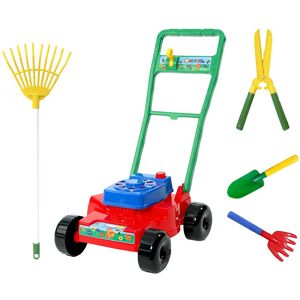 AAMEN Plastic Toy Garden Mower Set With Fork, Rake, Shears & Trowel AAMEN Plastic Toy Garden Mower Set With Fork, Rake, Shears & Trowel