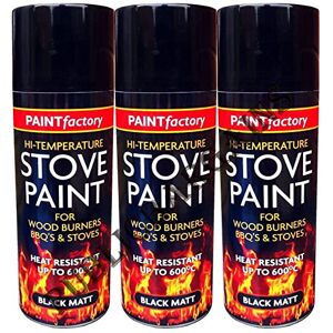 Rapide Heat Resistant Matt Black Spray Paint Stove High Temperature 400ML BBQ'S (3) Rapide Heat Resistant Matt Black Spray Paint Stove High Temperature 400ML BBQ'S (3)