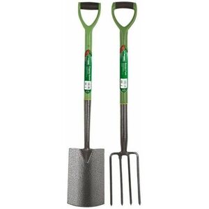 Unbranded Carbon Steel Garden Fork & Spade Set Unbranded Carbon Steel Garden Fork & Spade Set