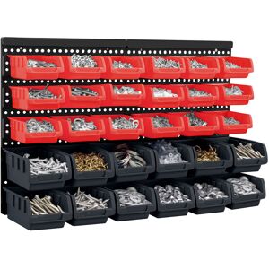 Unbranded (Red+black) 32 PC WALL MOUNTED GARAGE STORAGE RACK TOOL BOXES Unbranded (Red+black) 32 PC WALL MOUNTED GARAGE STORAGE RACK TOOL BOXES