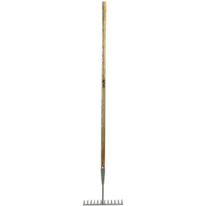 JCB 12 Teeth Heritage Garden Rake, Heavy-duty Carbon Steel and Ash Wood Shaft JCB 12 Teeth Heritage Garden Rake, Heavy-duty Carbon Steel and Ash Wood Shaft
