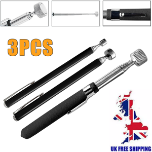 Unbranded 3pc Magnetic Pick Up Tool 2/5/10lbs Telescopic Extending 610/620/660mm Unbranded 3pc Magnetic Pick Up Tool 2/5/10lbs Telescopic Extending 610/620/660mm