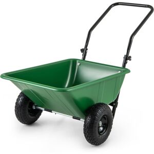 Costway Dual-Wheel Wheelbarrow Heavy-Duty Garden Utility Cart-Green Costway Dual-Wheel Wheelbarrow Heavy-Duty Garden Utility Cart-Green