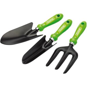 Draper 3 Piece Carbon Steel Hand Tools Set Garden Fork, Trowel and Transplanti Draper 3 Piece Carbon Steel Hand Tools Set Garden Fork, Trowel and Transplanti