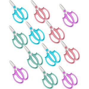 BINCKIN Flower Scissors - 12 Pcs Stainless Steel Pruning Scissors, Garden Plant BINCKIN Flower Scissors - 12 Pcs Stainless Steel Pruning Scissors, Garden Plant