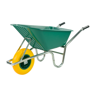 KCT 110L Garden Wheelbarrow Green Heavy Duty Metal Gardening Wheel Barrow Non Sl KCT 110L Garden Wheelbarrow Green Heavy Duty Metal Gardening Wheel Barrow Non Sl