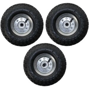 KCT Pack of 3 - 10" Replacement 4.10 /3.50 - 4 Pneumatic Wheel for Garden Carts KCT Pack of 3 - 10" Replacement 4.10 /3.50 - 4 Pneumatic Wheel for Garden Carts